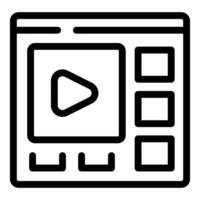 Online player interface with play button and settings options for website or app vector
