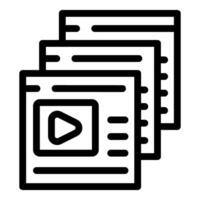 Online player interface showing three files queued for playing vector