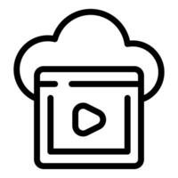 Cloud computing hosting streaming service platform outline icon vector