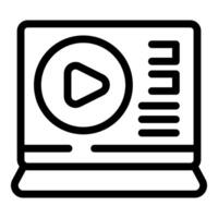 Laptop displaying multimedia content with play button and menu options vector