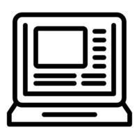Simple icon of a laptop displaying a user interface design program vector