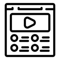 Online player interface with play button and control buttons vector