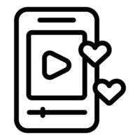 Smartphone showing player receiving two hearts for likes vector