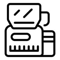Line icon style illustration of a credit card reader processing a payment vector