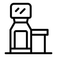 Full body scanner is scanning passengers for prohibited items at an airport security checkpoint vector