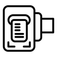 Line icon of a point of sale system printing a receipt vector