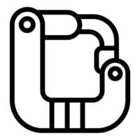 Industrial robot arm picking up object icon vector