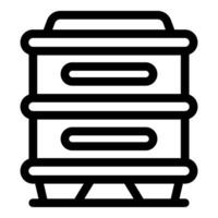 Beekeeper harvesting honey from beehive with honeycombs line icon vector