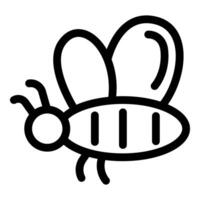 Simple line art style icon of a bee flying vector
