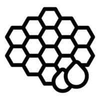 Honeycomb dripping with fresh honey icon, line art style vector