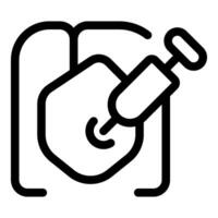 Syringe injecting dose into geometric shape for medical and science concepts vector