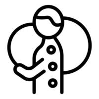 Line art icon of an astronaut in a spacesuit exploring a new planet vector