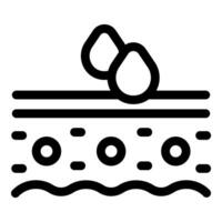 Skincare routine with serum being absorbed by skin layers icon vector