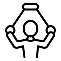 Puppeteer holding marionette on strings icon outline style vector