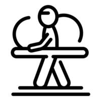 Physiotherapist helping patient exercising with parallel bars after injury vector