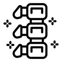 Simple spine icon showing vertebrae discs and spinal cord vector
