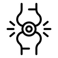 Line icon representing a joint with inflammation causing pain vector