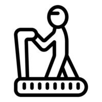 Man running on a treadmill for fitness and health vector
