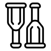 Simple line drawing of a pair of crutches, often used for support after an injury vector