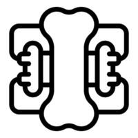Orthopedic surgeon fixing broken bone with screws and plates icon vector