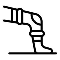 Leg injury physiotherapy process with a patient exercising walking vector