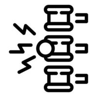 Spine pain icon depicting vertebrae experiencing discomfort and sending electrical pain signals vector