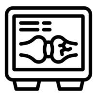 Medical monitor showing broken bone x ray scan results vector