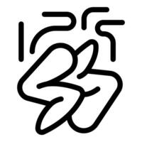 Black outline icon symbolising dizziness and vertigo with lines vector