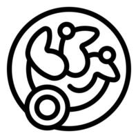 Line art logo representing a global company with people working together vector