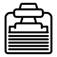 Simple black and white line art of a clipboard with blank paper ideal for minimalist designs vector