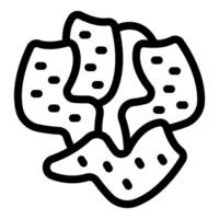 Black and white illustration of a head of lettuce with large leaves vector