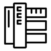Data center server rack icon showing cloud computing and storage vector