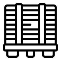 Simple icon of stacked lumber on a pallet, ready for transport or storage vector