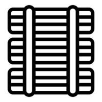 Radiator detail icon representing heating system using water vector