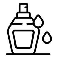Simple black and white icon of a spray bottle, suggesting its use for liquids vector