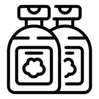 Two bottles of shampoo or conditioner side by side for hair care routine vector