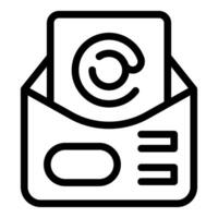Simple line icon representing a newsletter being sent out, ready to reach its target vector