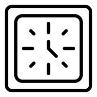 Simple square clock face with hour and minute hands displaying time vector