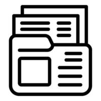Computer folder icon containing several digital documents displaying data vector