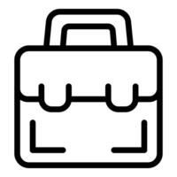 Black outline icon of a briefcase representing business and finance vector