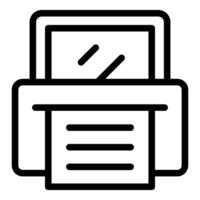 Office printer printing a document using ink on paper vector