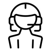 Online support center operator wearing headset assisting clients vector