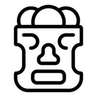 Ancient hawaiian idol statue carved from volcanic rock representing a deity vector
