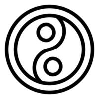 Black and white yin yang symbol representing duality and balance vector