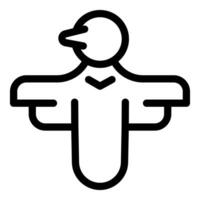Line icon style illustration of a bird spreading its wings vector