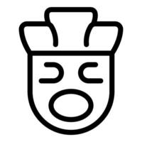 Hawaiian tiki idol mask is making a surprised expression with open mouth vector