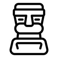 Ancient moai statue representing deified ancestors watching over easter island inhabitants vector
