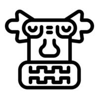 Ancient mayan mask depicting deity with large ears and squared teeth representing spiritual beliefs vector