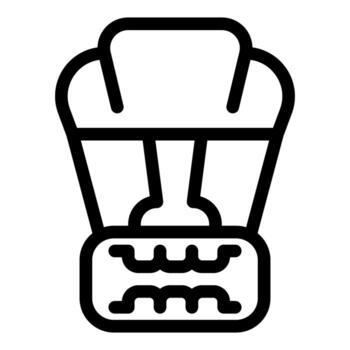 Parachutist is flying with open parachute after jumping out of plane vector