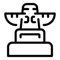 Simple line drawing icon of an indigenous totem pole vector